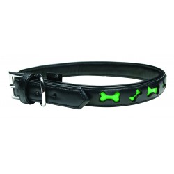 COLLAR REFLEC. -XL-BONE -NEGRA/VERDE 61CMX25MM