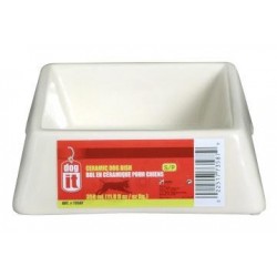 Comedero ceramica cuadrado crema GR