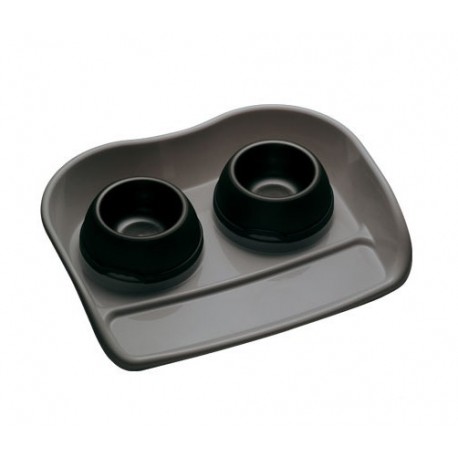 COMEDERO DOBLE PLASTICO C/BASE, 1.3L.