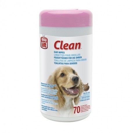 DOGIT CLEAN EAR WIPES | TOALLITAS HUMEDAS P/OIDOS - 70UN