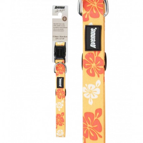 COLLAR DESIGN "HAWAII" "M" NARANJA 15,9MMX30-46CM