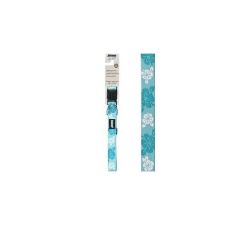 COLLAR DESIGN "HAWAII" "M" AZUL 15,9MMX30-46CM