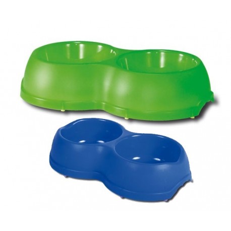 COMEDERO PLASTICO DOBLE 26X15CM 0,5L