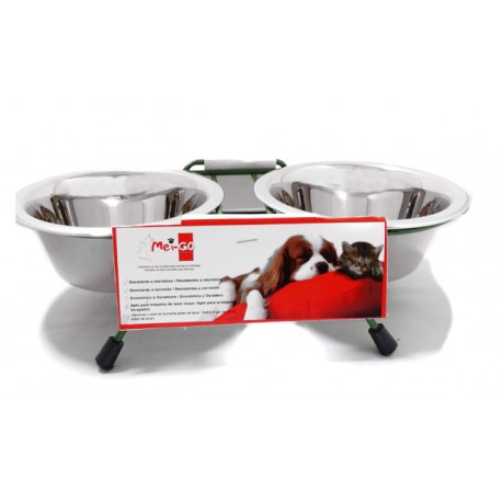 COMEDERO INOX DUPLO 2X0.9 L