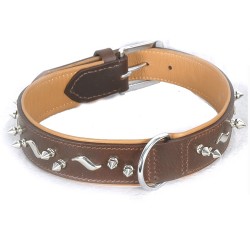 COLEIRA COURO AÇOREANA CAST. 25/55