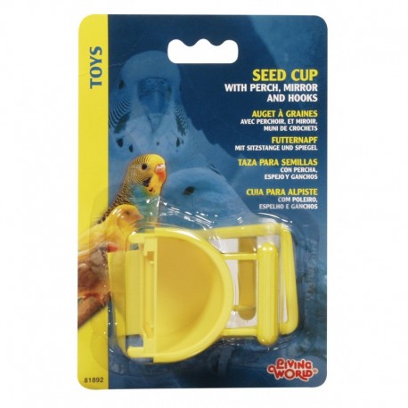 COMEDERO P/SEMILLAS C/PERCHA / ESPEJO Y GANCHOS | JUGUETE LIVING WORLD - 30G