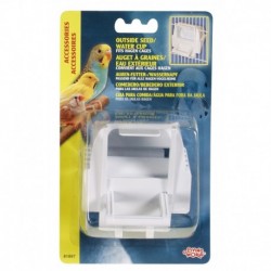 COMEDERO/BEBEDERO BLANCO EXTERNO P/JAULAS HAGEN | ACCESORIOS LIVING WORLD