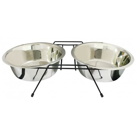 Comedero em Inox Doble standard 2X0.25L
