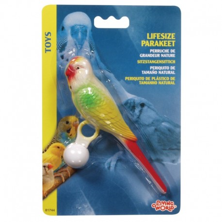 PERIQUITO DE PLASTICO C/TAMAÑO NATURAL P/PÁJAROS | JUGUETES LIVING WORLD