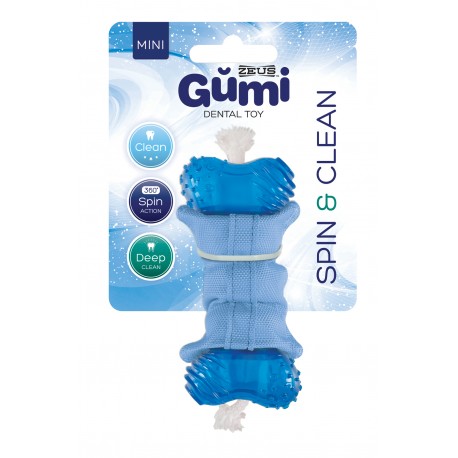 JUGUETE HUESO ZEUS GUMI DENTAL 360 CLEAN Ð MINI