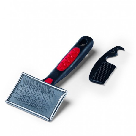 CARDA PEQUEÑA C/PEINE P/PERROS Y GATOS