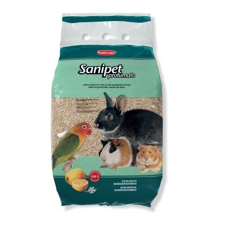 SANIPET PROFUMATO | LECHO GRÁNULOS DE MAZORCA DE MAÍZ AROMATIZADA C/LIMÓN - 10L