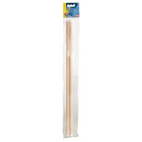 PERCHA DE MADERA C/INSERTO PLASTICO | ACCESORIOS LIVING WORLD - 47,5CM X Ø10MM / 2UN