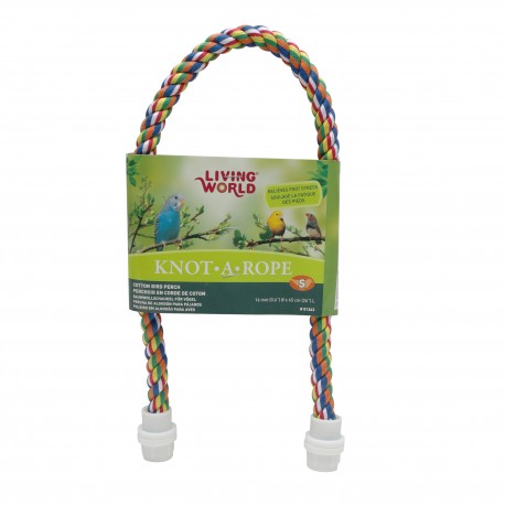 PERCHA EN ALGODÓN COLORIDO | KNOT-A-ROPE LIVING WORLD - Ø 16MM X 65CM