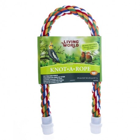 PERCHA EN ALGODÓN COLORIDO | KNOT-A-ROPE LIVING WORLD - Ø 20MM X 53CM