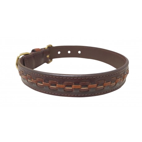COLLAR CUERO MEI-GO | ELITE ARTESANAL MARRÓN - 55CM / 30MM