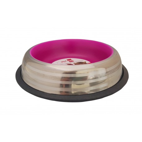 COMEDERO ANTIDESLIZANTE FLUORESCENTE ROSA - 0.45L