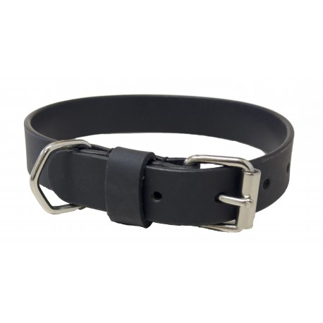 COLEIRA COURO CLASSICA PRETA 25/50